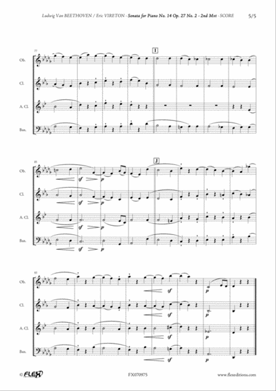 Sonata for Piano No. 14 Opus 27 No. 2 - 2nd movement Bassoon scores gallery preview page 5