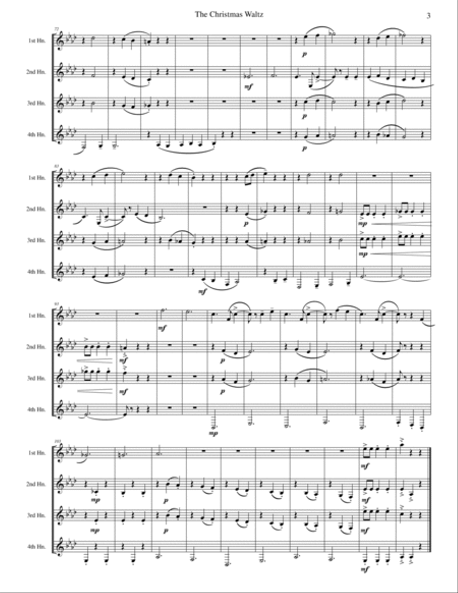 The Christmas Waltz Brass Quartet scores gallery preview page 3