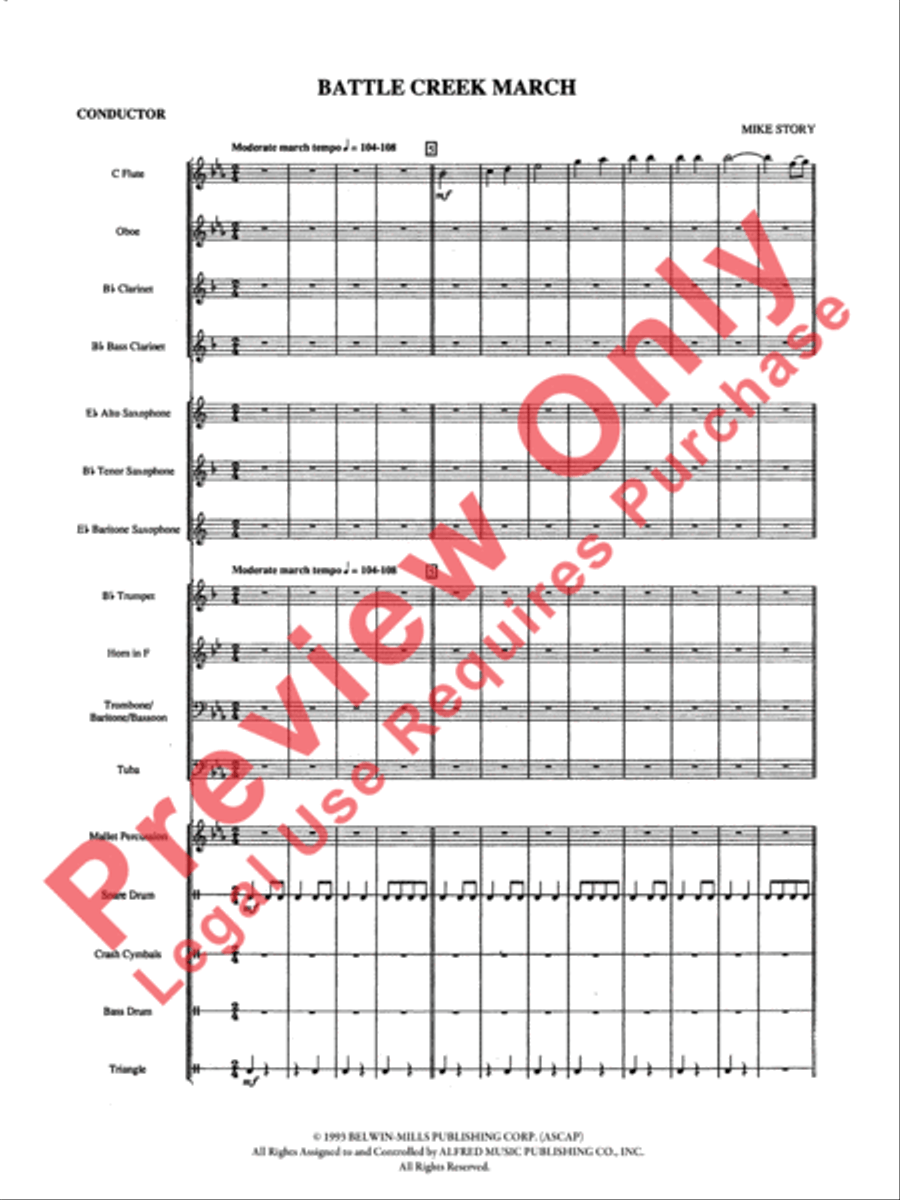 Battle Creek March Concert Band scores gallery preview page 4