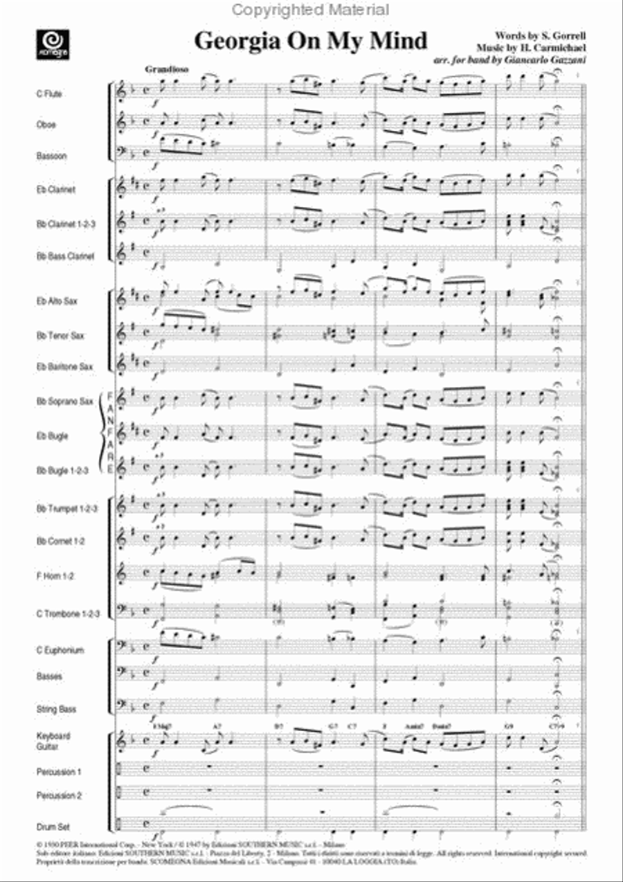 Georgia on My Mind Concert Band scores gallery preview page 3