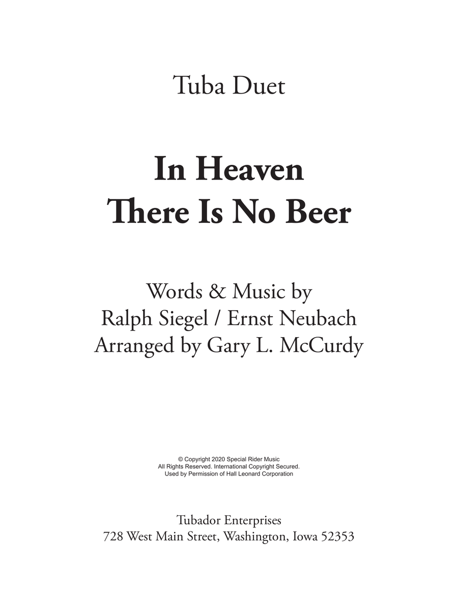 In Heaven There Is No Beer Brass Duet scores gallery preview page 1