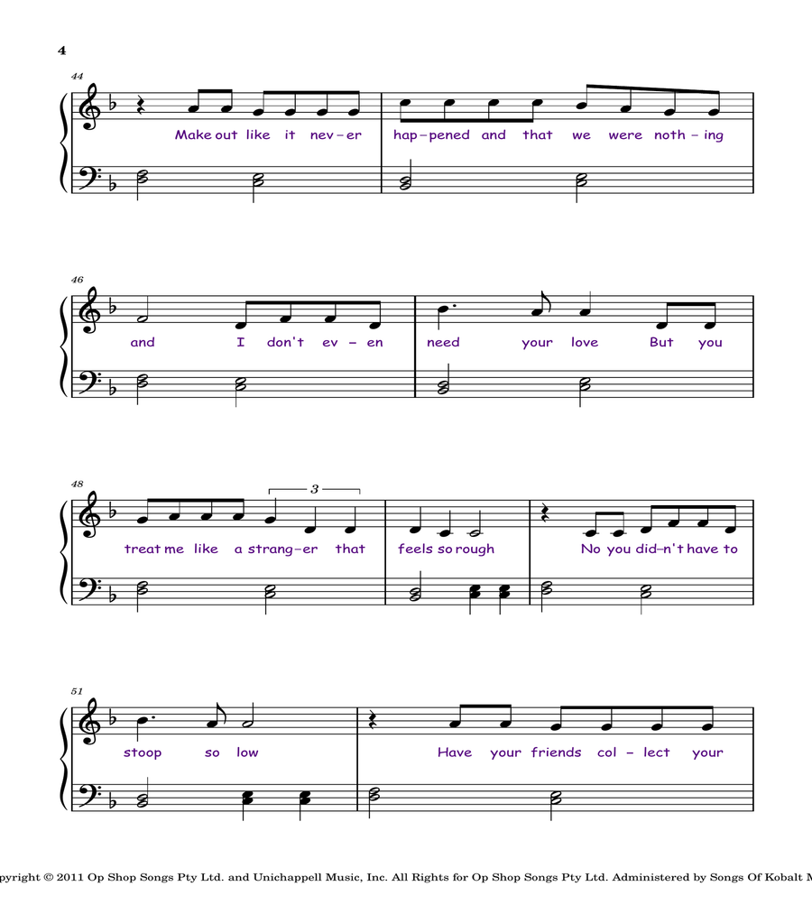 Somebody That I Used To Know Easy Piano scores gallery preview page 4