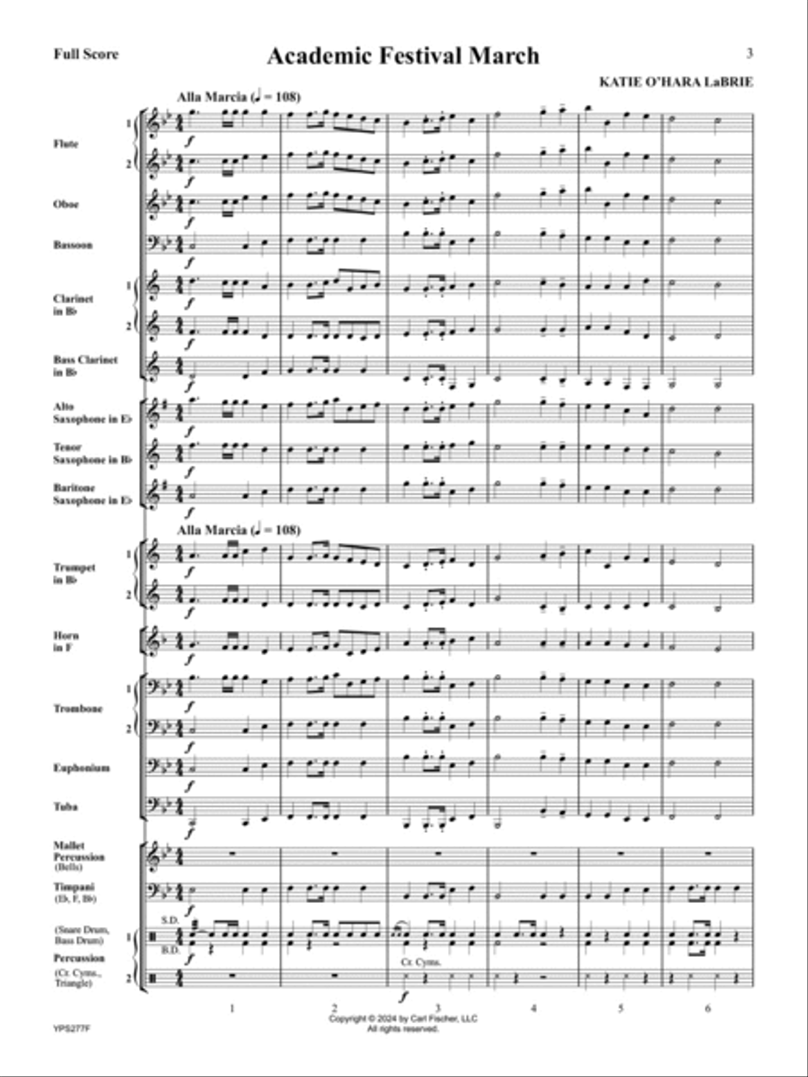 Academic Festival March Concert Band scores gallery preview page 2
