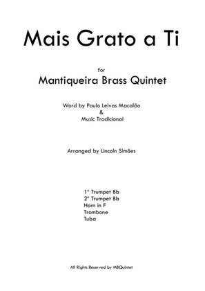 Book cover for MAIS GRATO A TI - for Brass Quintet