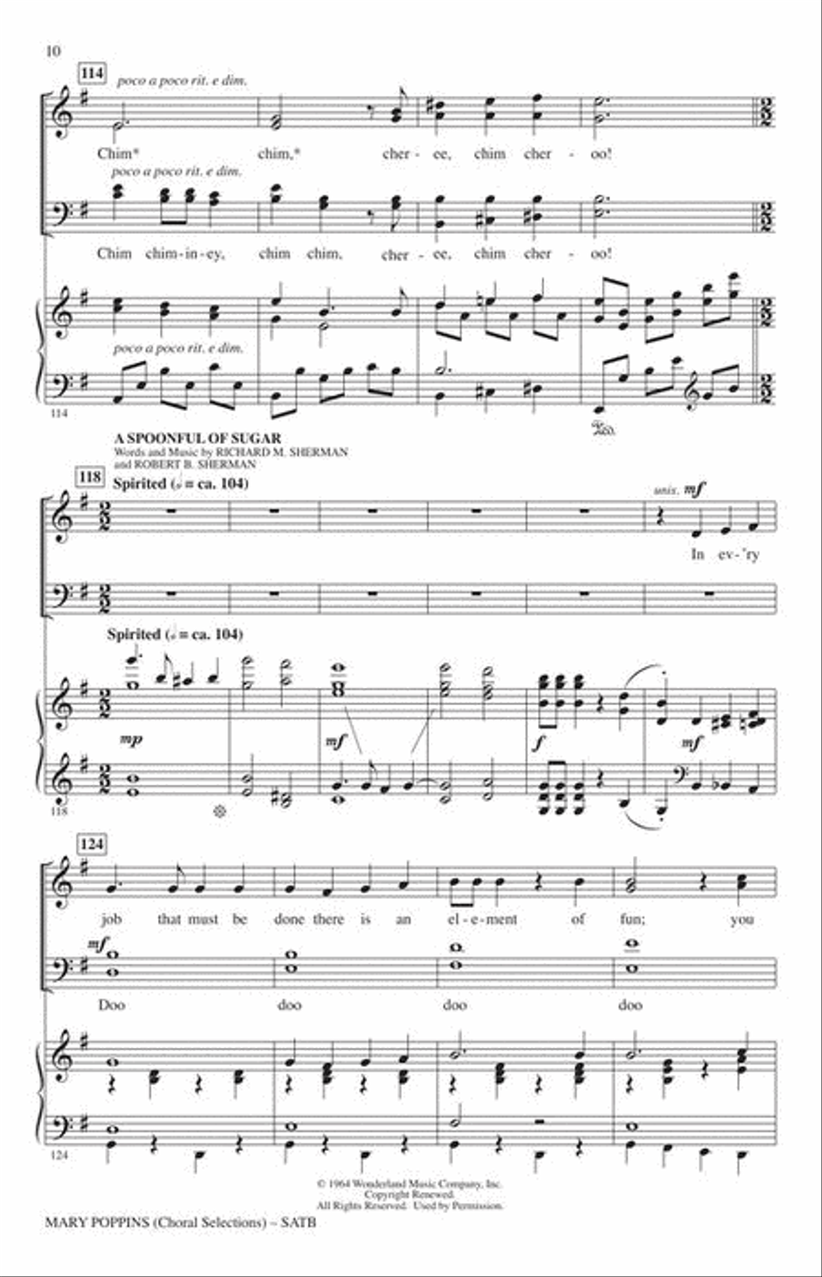 Mary Poppins (Choral Selections) 4-Part scores gallery preview page 5