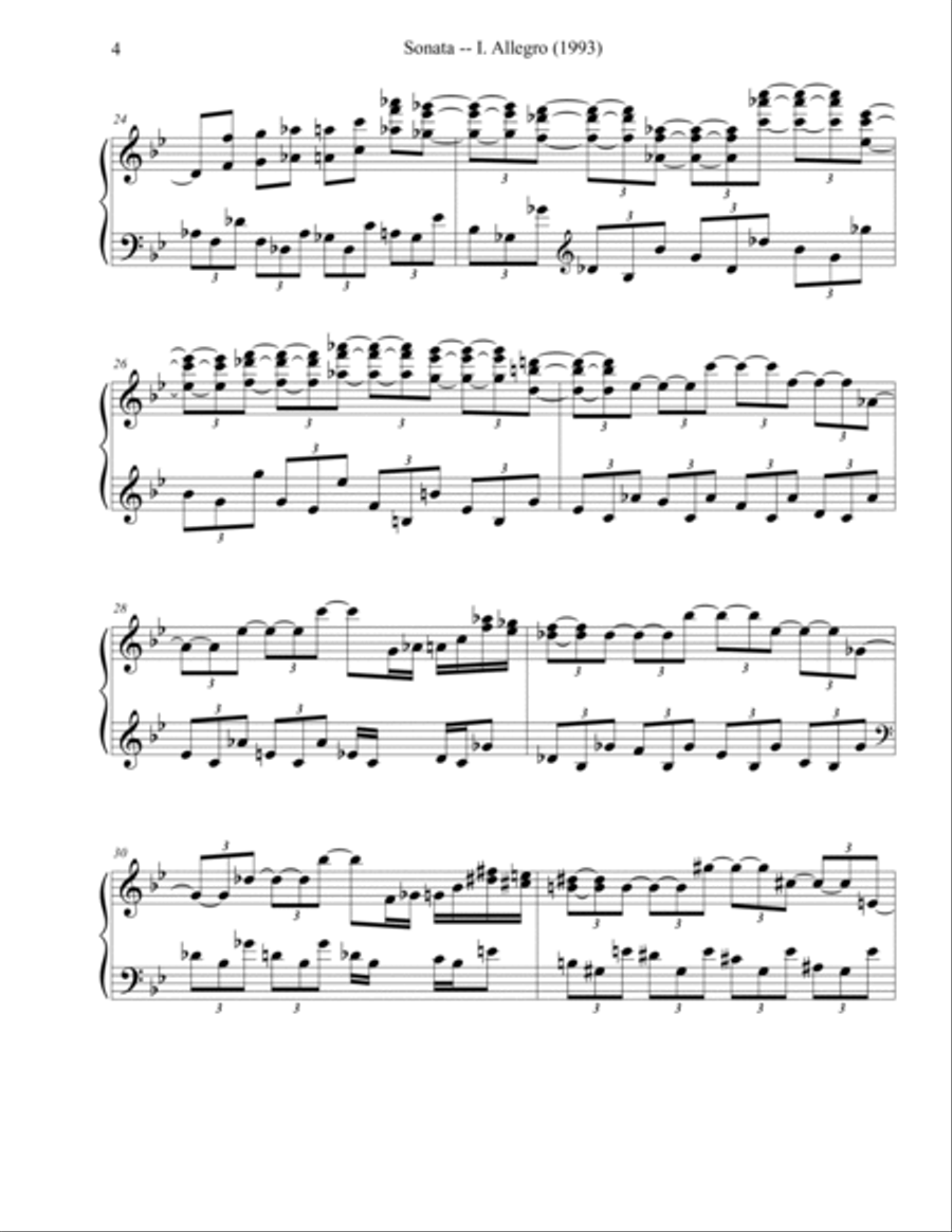 Sonata in B♭ (1993) Piano Solo scores gallery preview page 4