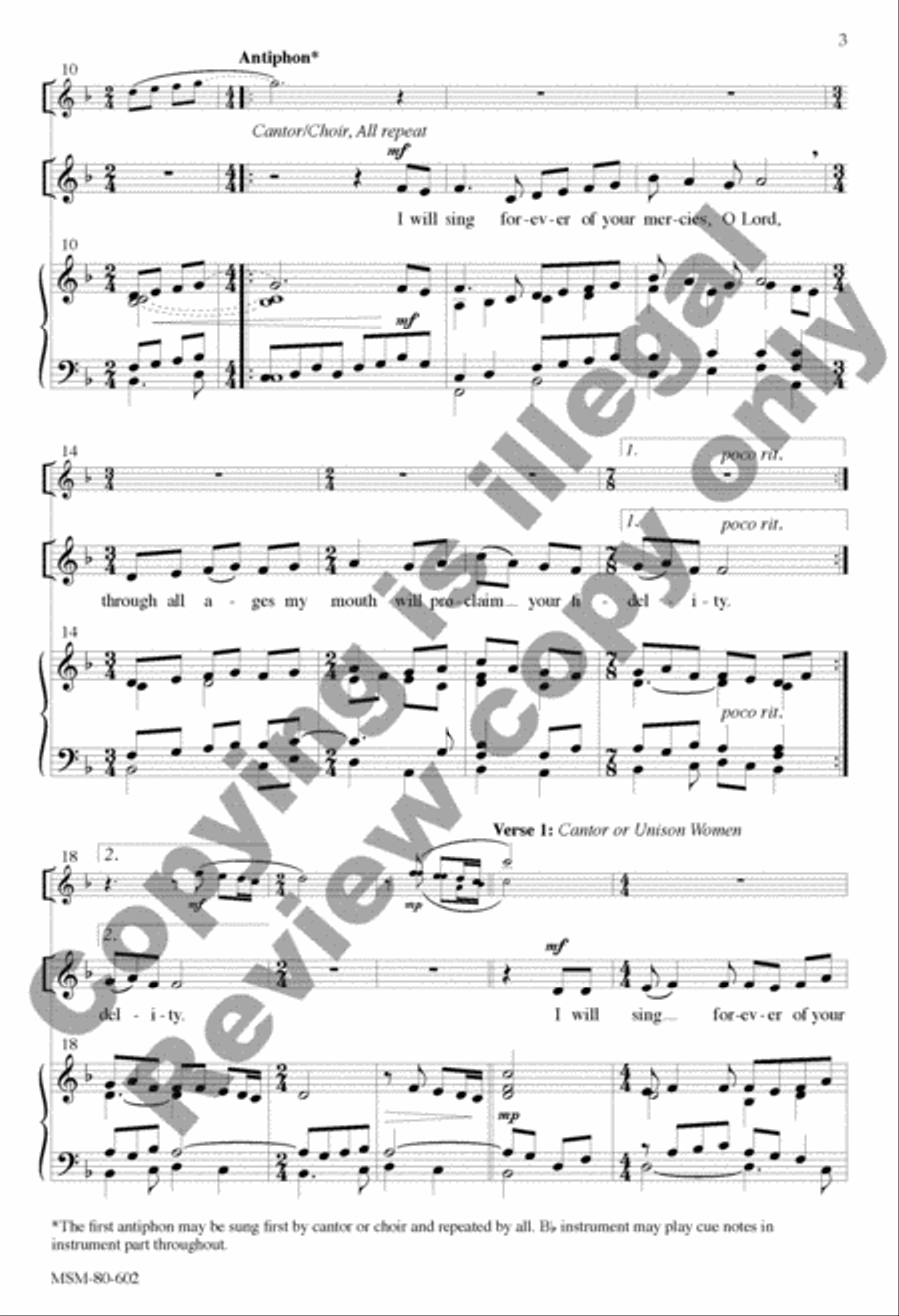 I Will Sing Forever of Your Mercies, O Lord: Communion Antiphon for Chrism Mass 4-Part scores gallery preview page 14