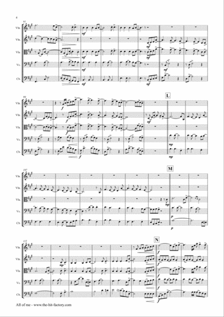 All Of Me String Quartet scores gallery preview page 4