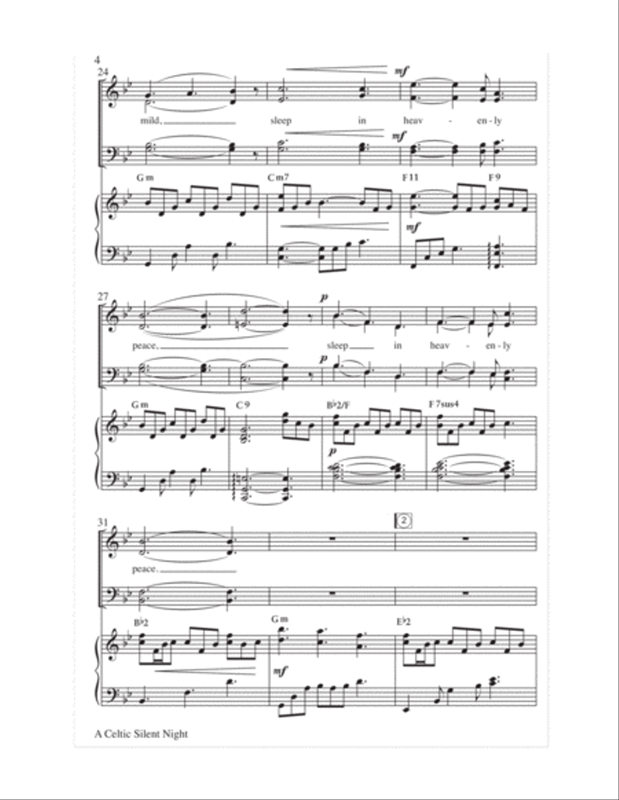 A Celtic Silent Night 4-Part scores gallery preview page 5