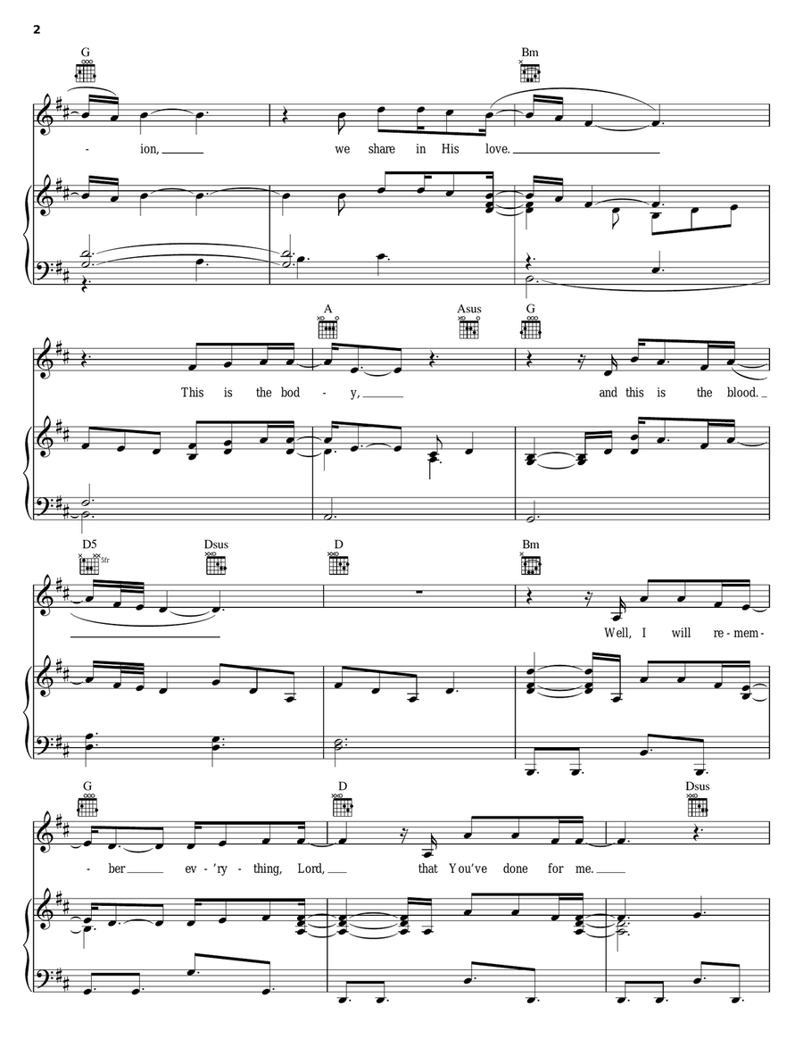 Communion Piano, Vocal, Guitar scores gallery preview page 2