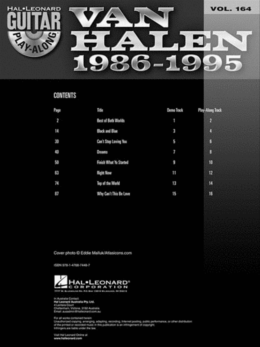 Van Halen 1986-1995 Guitar Tablature scores gallery preview page 4