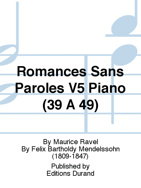 Romances Sans Paroles V5 Piano (39 A 49)