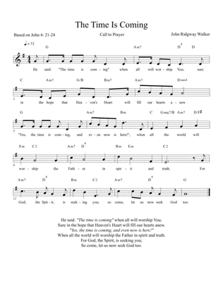 The Time is Coming (Call to Prayer)-leadsheet