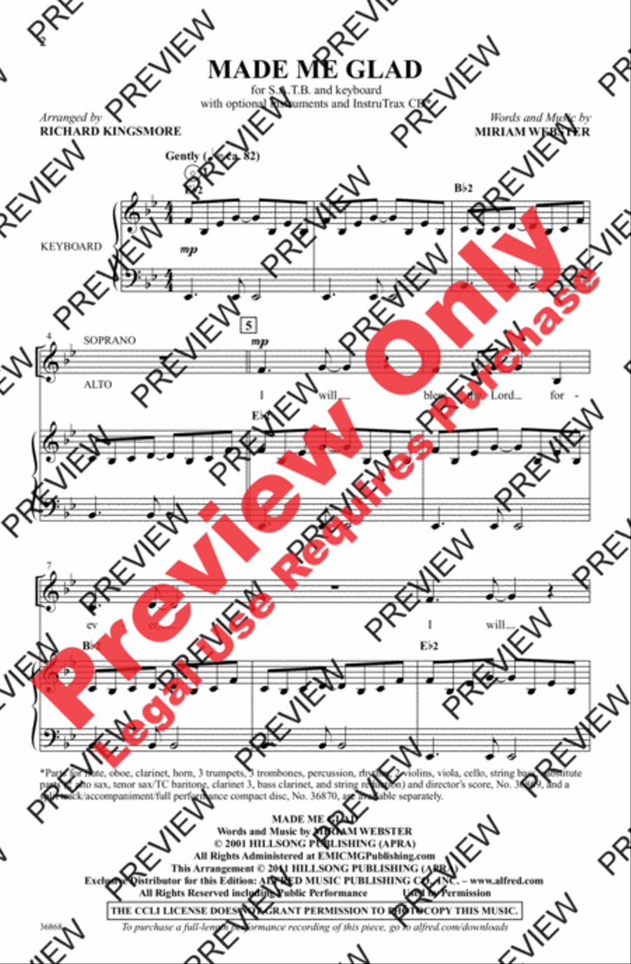 Made Me Glad 4-Part scores gallery preview page 2