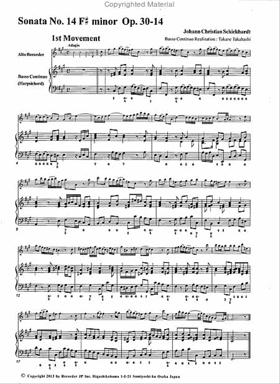 Sonata in F-sharp minor, Op. 30-14 Alto Recorder scores gallery preview page 3