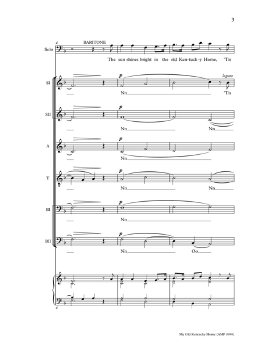 My Old Kentucky Home A Cappella scores gallery preview page 8