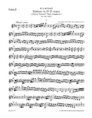 Symphony No. 31 D major KV 297 (300a) 'Paris Symphony'