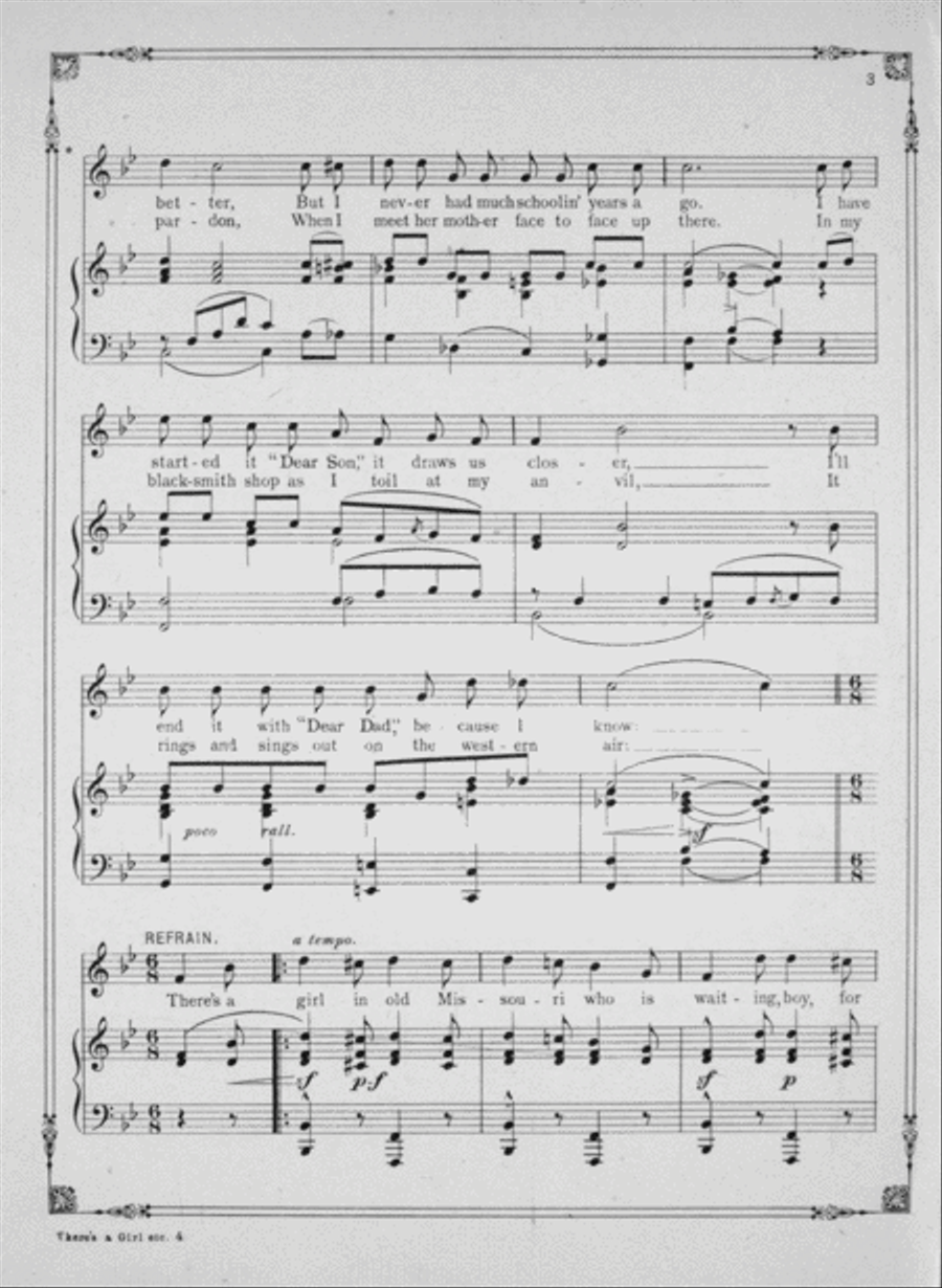 There's a Girl in Old Missouri Who is Waiting to be Shown Voice scores gallery preview page 3