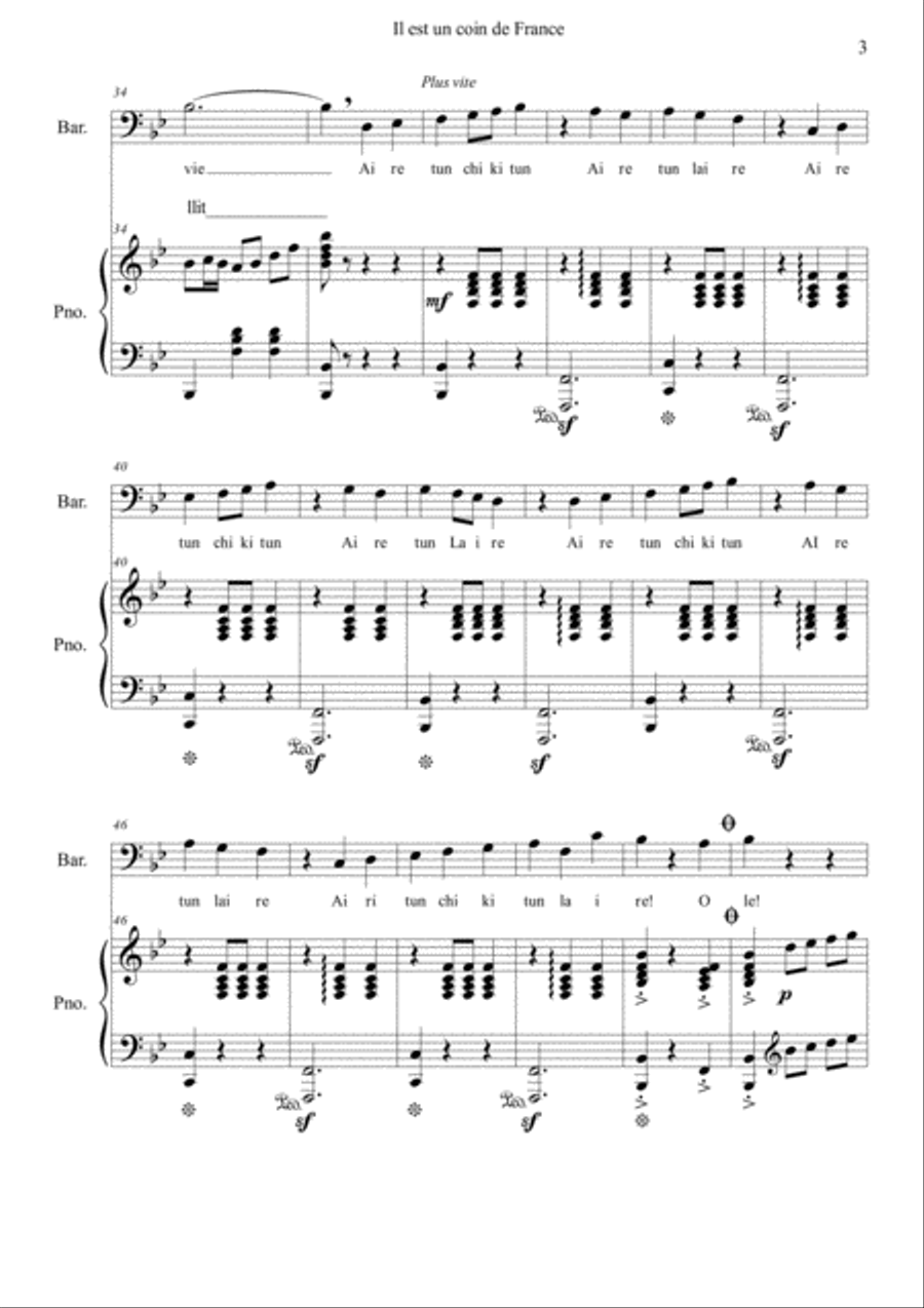 Il est un coin de France Voice Solo scores gallery preview page 3