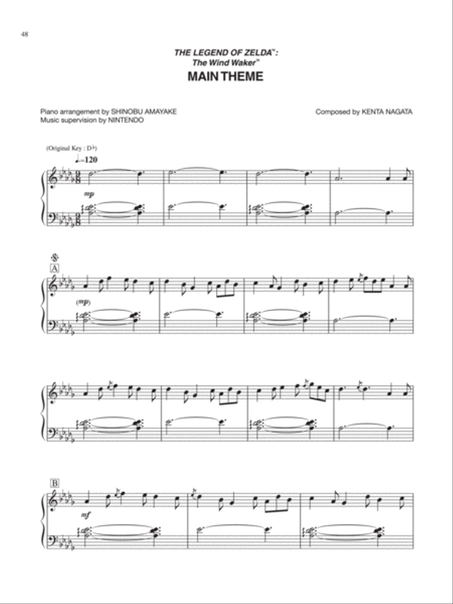 The Legend of Zelda™: The Wind Waker™ Main Theme Piano Solo scores gallery preview page 1