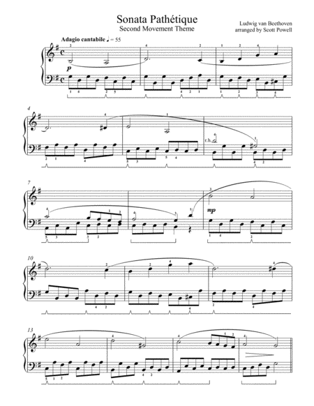 Sonata Pathetique - Easy Piano image number null