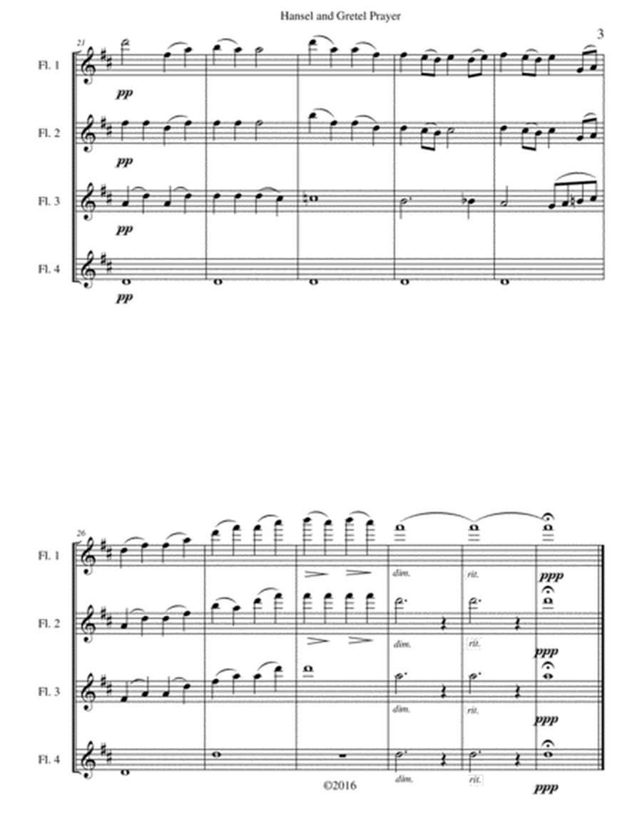 Hansel and Gretel Prayer for Flute Quartet image number null
