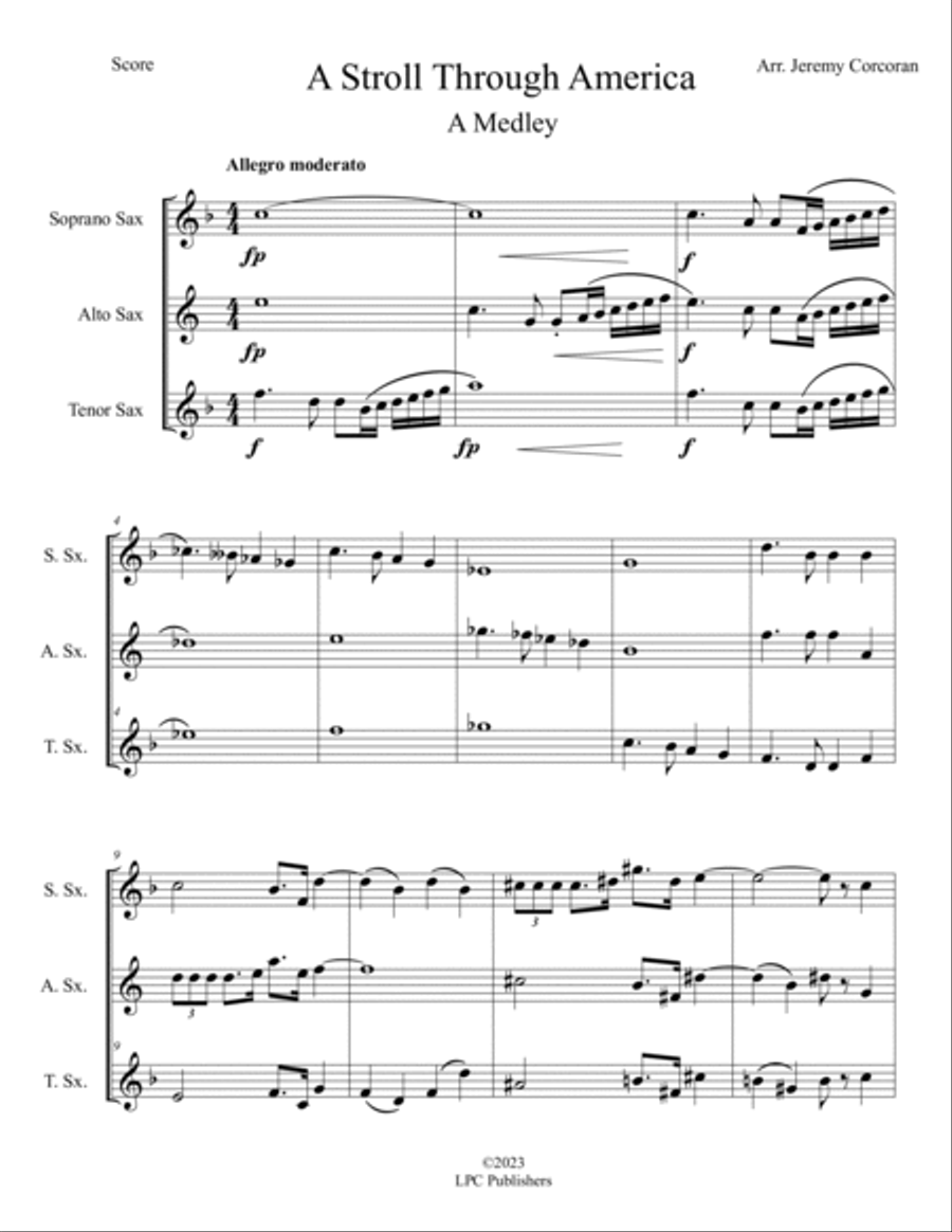 A Stroll Through America for Saxophone Trio Woodwind Trio scores gallery preview page 2