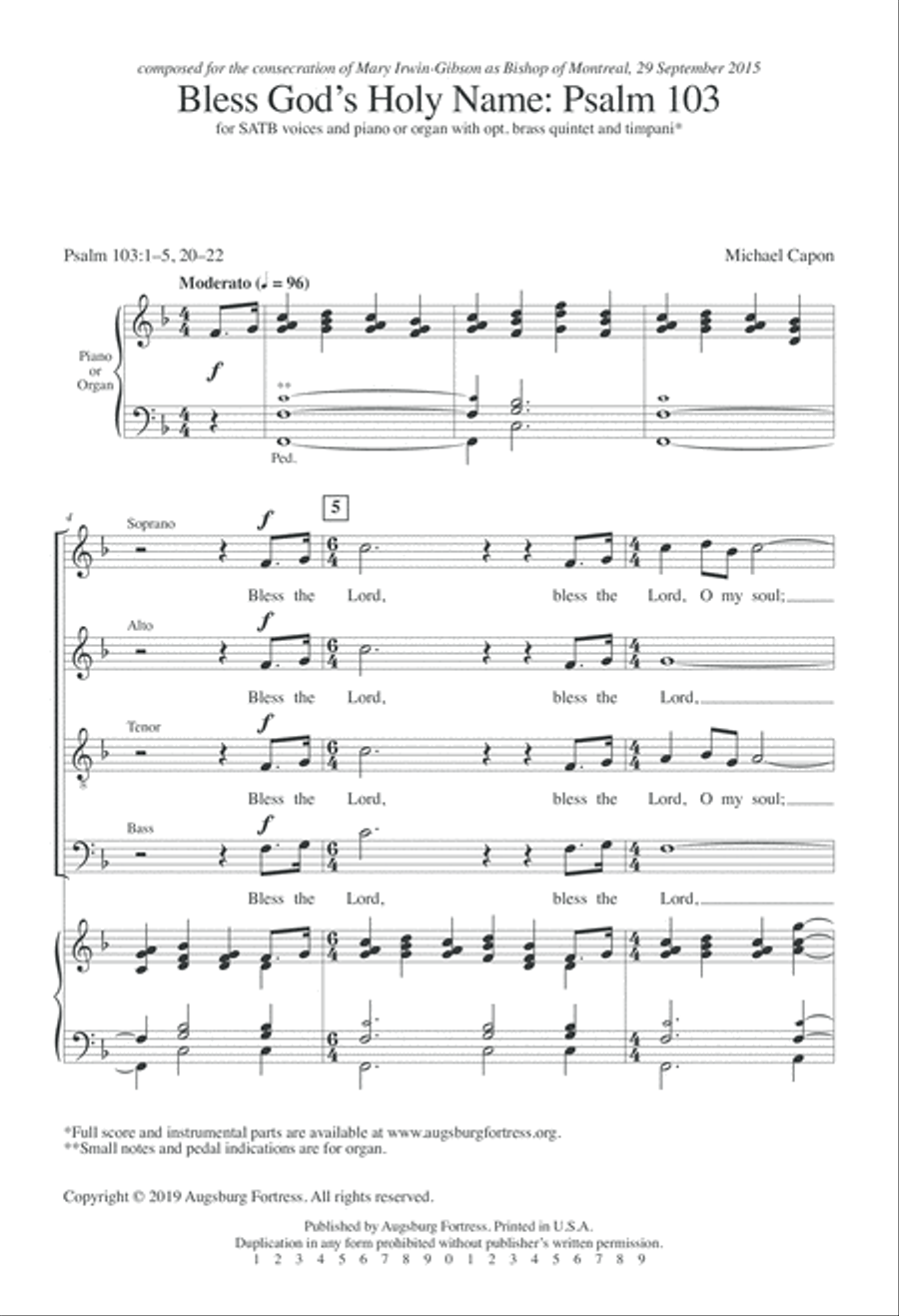 Bless God's Holy Name 4-Part scores gallery preview page 2