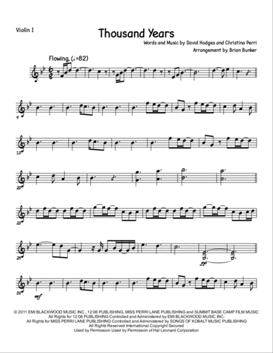 A Thousand Years A Thousand Years String Quartet scores gallery preview page 1