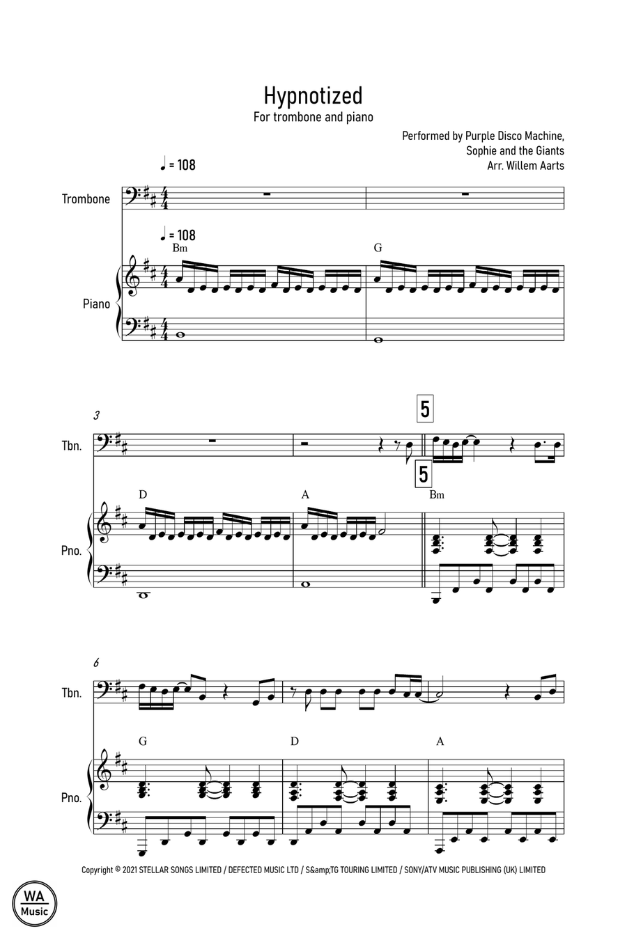 Purple Disco Machine Piano scores gallery preview page 1
