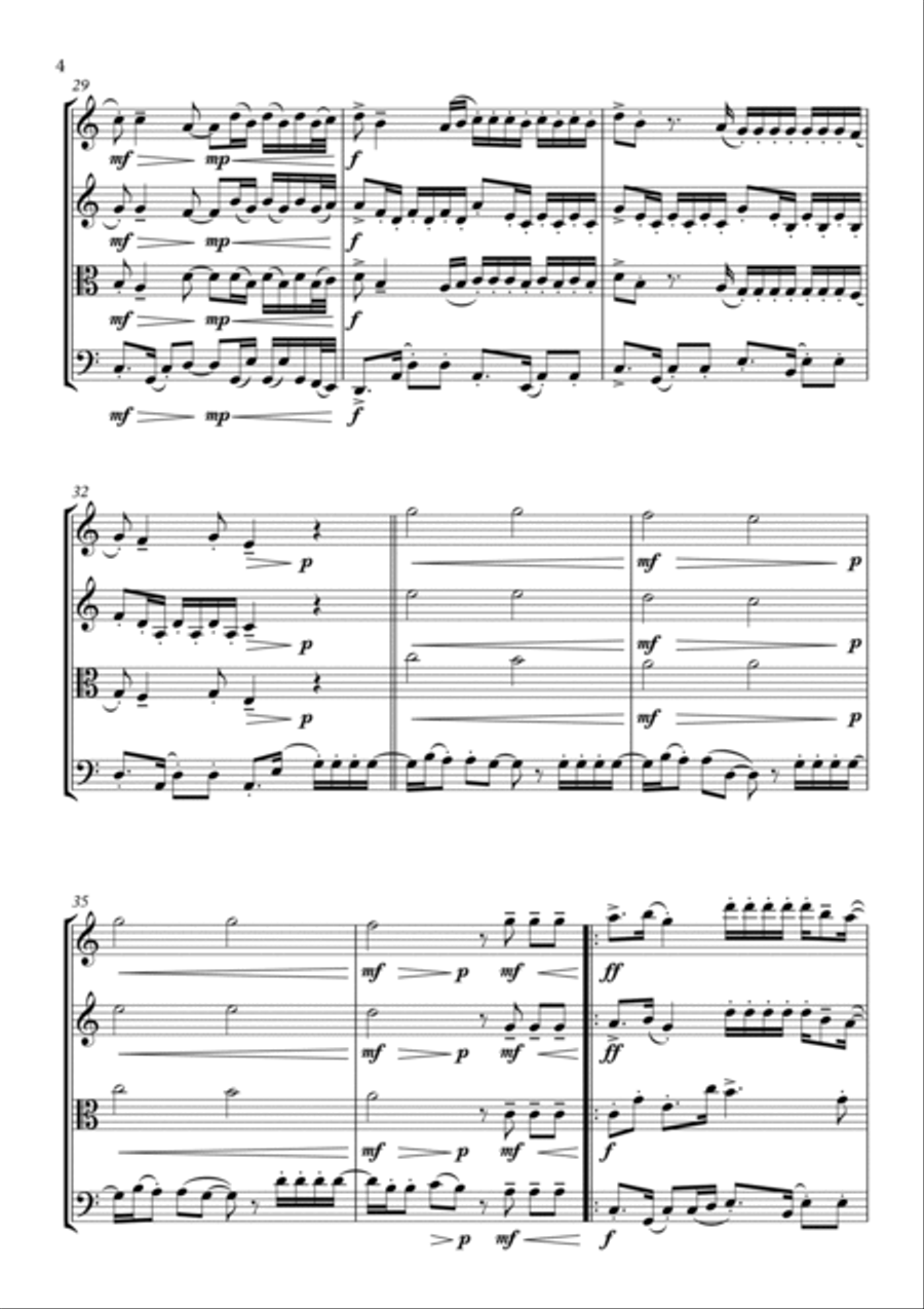 Ojitos Lindos String Quartet scores gallery preview page 4