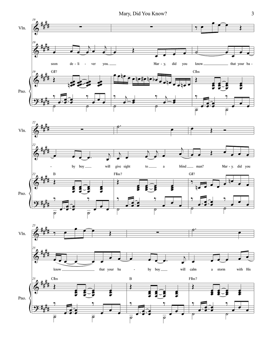 Mary, Did You Know? Mary, Did You Know? Piano, Vocal scores gallery preview page 3