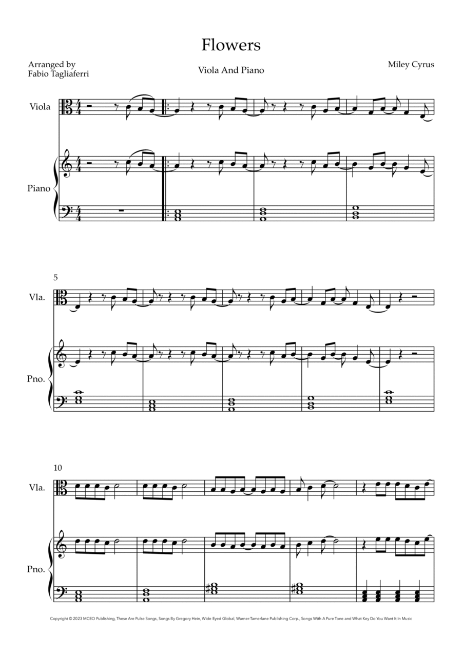 Flowers Violin Solo scores gallery preview page 1