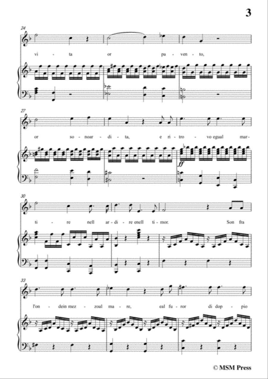 Schubert-Son fra l'onde,in d minor,for Voice&Piano Voice scores gallery preview page 5