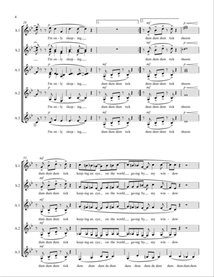 I'm Only Sleeping SSAA scores gallery preview page 4