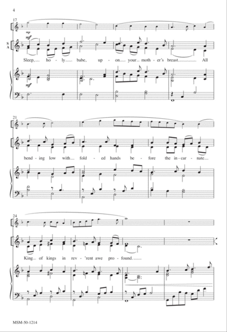 Sleep, Holy Babe 4-Part scores gallery preview page 4
