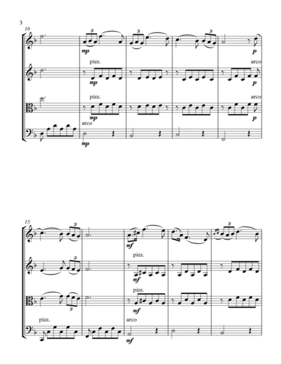 SCHUBERT SERENADE String Trio, Intermediate Level for 2 violins and cello or violin, viola and cell String Trio scores gallery preview page 5