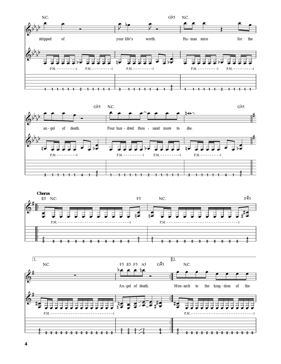 Angel Of Death Electric Guitar scores gallery preview page 4