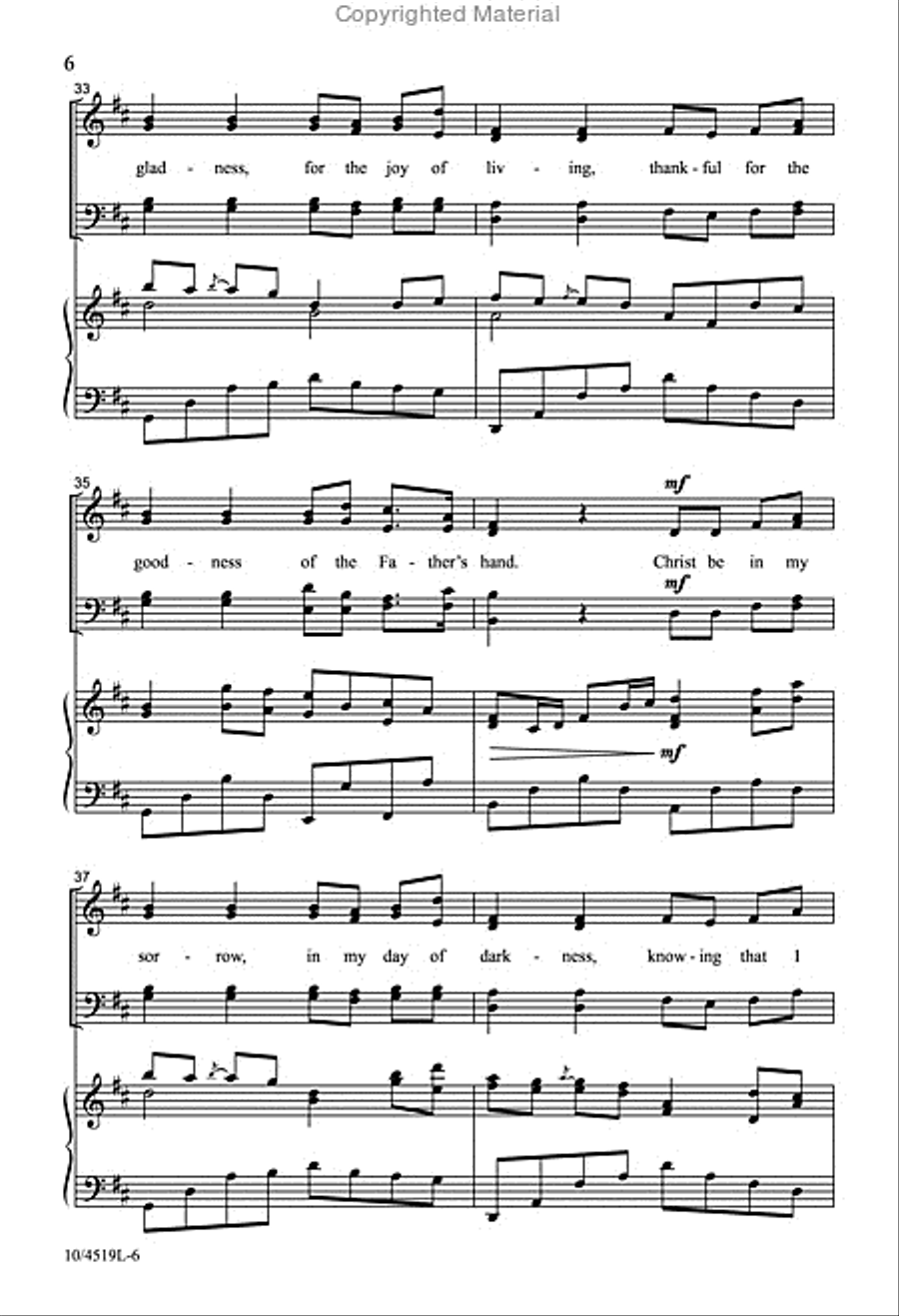Christ Be in My Waking 4-Part scores gallery preview page 6