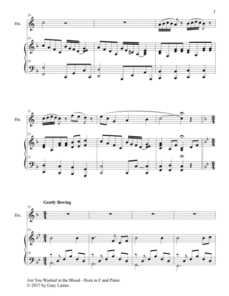 ARE YOU WASHED IN THE BLOOD (Duet - Horn in F & Piano with Score/Part) image number null