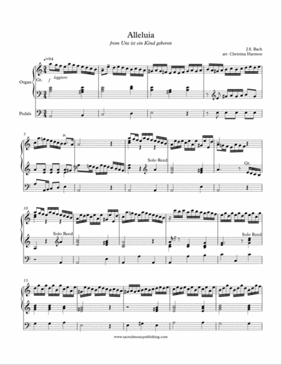 Alleulia from Uns ist ein Kind geboren - Organ Organ Solo scores gallery preview page 2