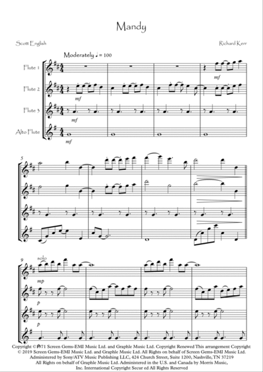 Mandy Flute Quartet scores gallery preview page 2