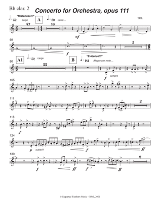 Concerto for Orchestra, opus 111 (2005) Clarinet part 2