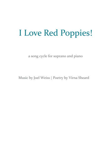 I Love Red Poppies Soprano Voice - Digital Sheet Music