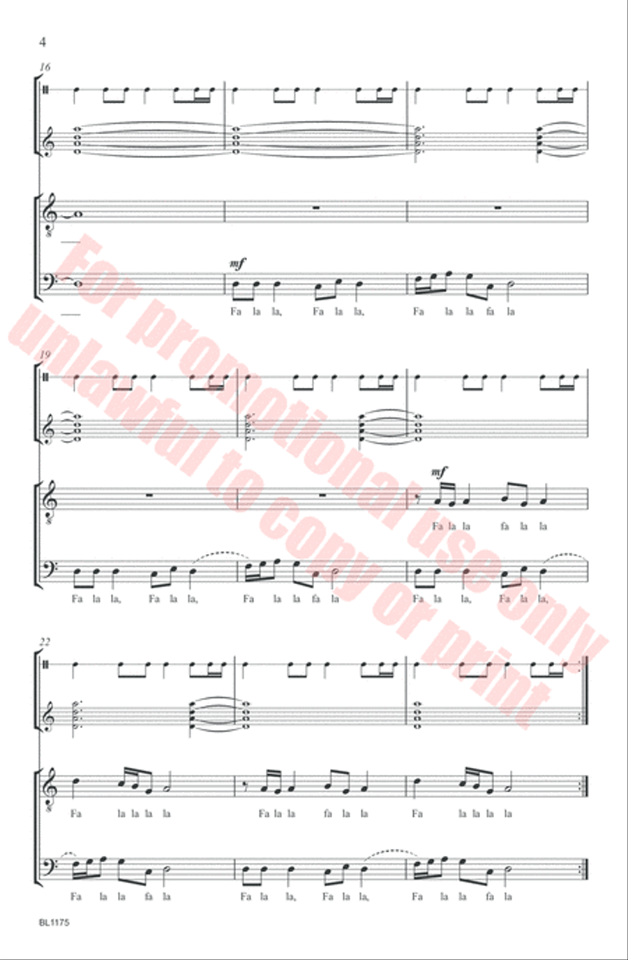 A Medieval Fa La La Choir scores gallery preview page 4