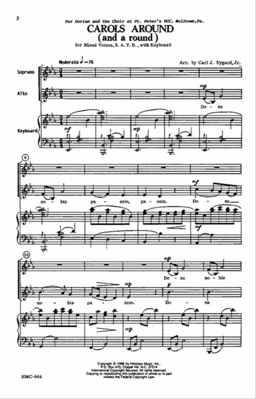 Carols Around (And a Round) 4-Part scores gallery preview page 2