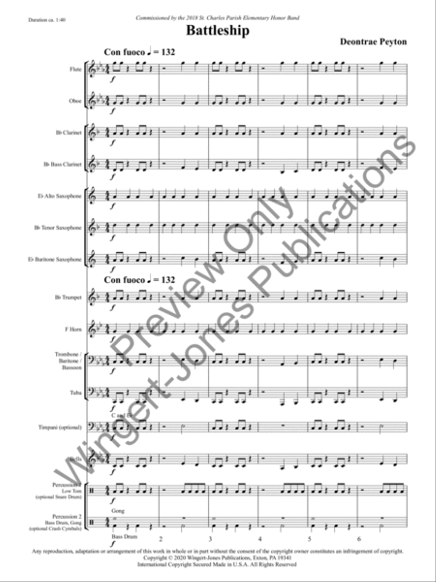 Battleship (Score) Concert Band scores gallery preview page 4
