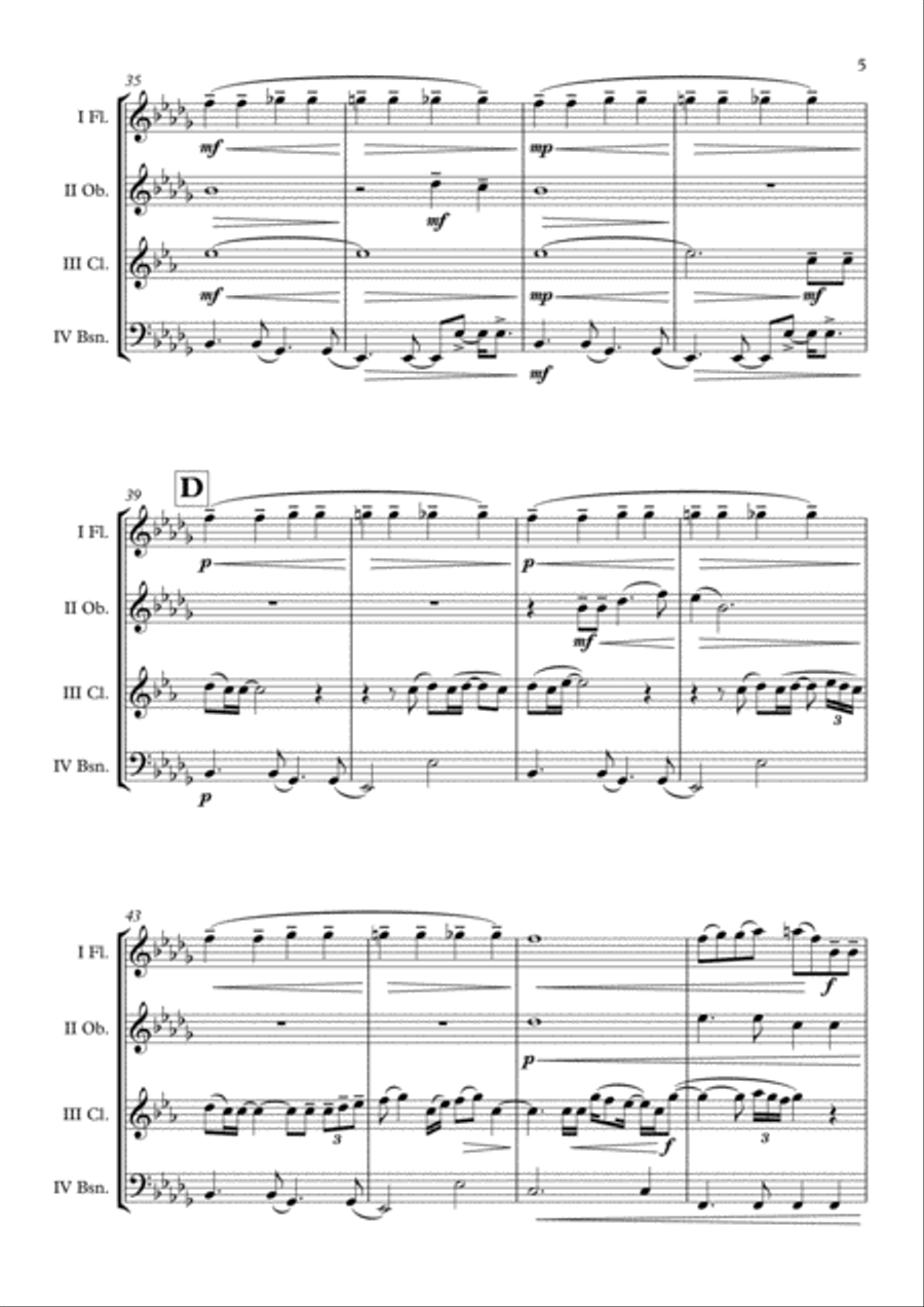 Skyfall Woodwind Quartet scores gallery preview page 6