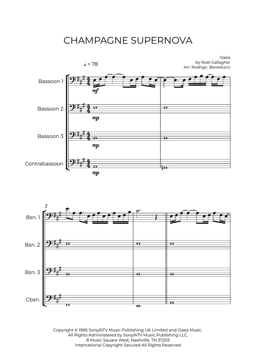 Champagne Supernova Bassoon Quartet scores gallery preview page 2