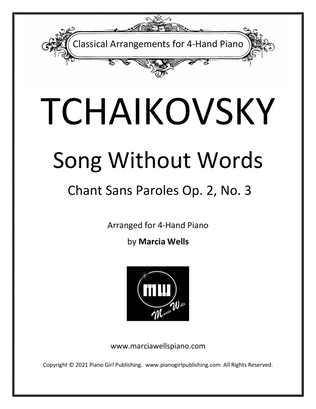 Song Without Words Op. 2, No. 3 for 4-Hand Piano